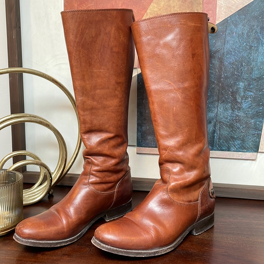 Used- Frye Melissa Button Boots. Brown. Size 7.5